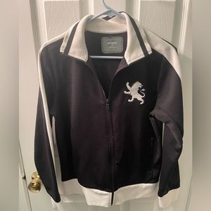 Express zip up sweater, black and white, size Men Small